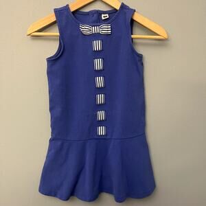 Janie and Jack Royal Blue Dress with Striped Details